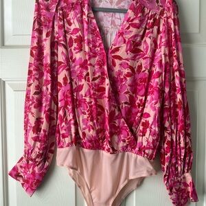 Magnolia Boutique Pink Floral bodysuit